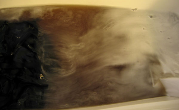 Amanda's pack in the bathtub