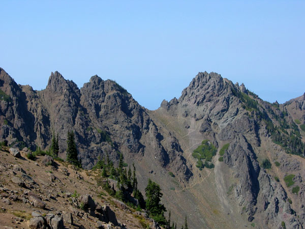 steep pseudo trail between Mt. Angeles and Second (or First?) Top