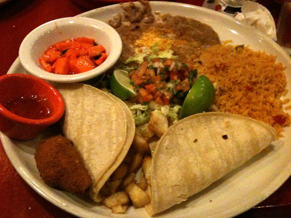 El Sombrero's fish tacos