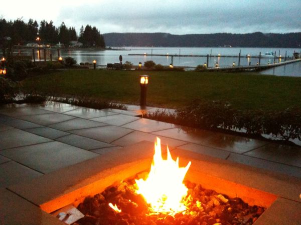 gas firepit at Alderbrook